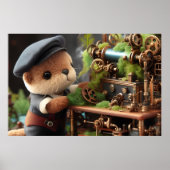 Poster Adorable Steampunk Otter fonctionne sur les machin (Devant)