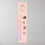 Poster Adorable Teddy Bear Growth Chart with 4 Photos (Devant)