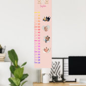 Poster Adorable Teddy Bear Growth Chart with 4 Photos (Bureau à domicile)