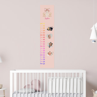 Poster Adorable Teddy Bear Growth Chart with 4 Photos