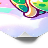 Poster Adorable Tortue Kawaii (Coin)