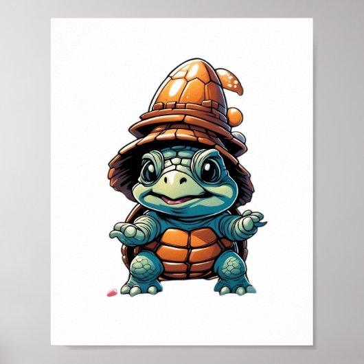 Poster Adorable Turtle in Halloween Mood Essential T-Shir (Devant)
