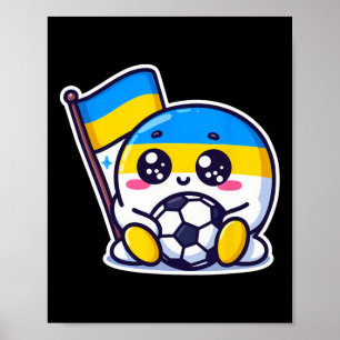 Poster Adorable ukrainien Nner Fan Drapeau ukrainien Mign