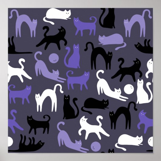 Poster Adorable Yoga mignon Pots de chat (Devant)