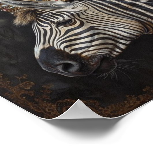 Poster Adorable Zèbre dans une couronne (Coin)