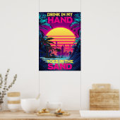 Poster Adorables Synthwave/Vaporwave Retro 80s Tropical (Cuisine)
