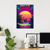 Poster Adorables Synthwave/Vaporwave Retro 80s Tropical (Bureau à domicile)