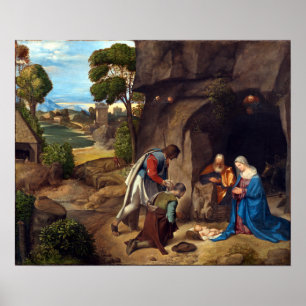 Poster Adoration de Giorgione des bergers