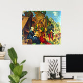 Poster Adoration de la Magi - Albrecht Durer - c1504 (Bureau à domicile)