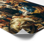 Poster Adoration des Mages par Jordaens (Coin)