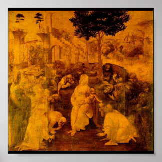 Poster Adoration des Mages par Léonard de Vinci