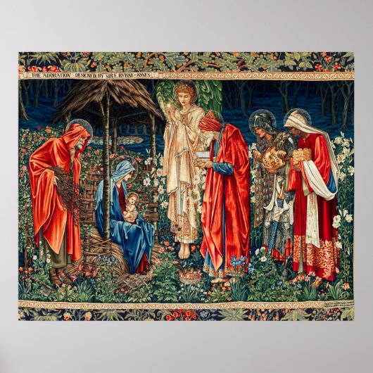 Poster ADORATION DES MAGI Morris,Burne-Jones Noël (Devant)