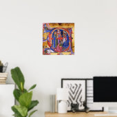 POSTER ADORATION DES MAGI NATIVITÉ PARCHEMIN MONOGRAMME (Bureau à domicile)