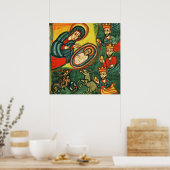 Poster ADORATION DES MAGI ,NATIVITÉ PRIMITIVE Noël (Cuisine)
