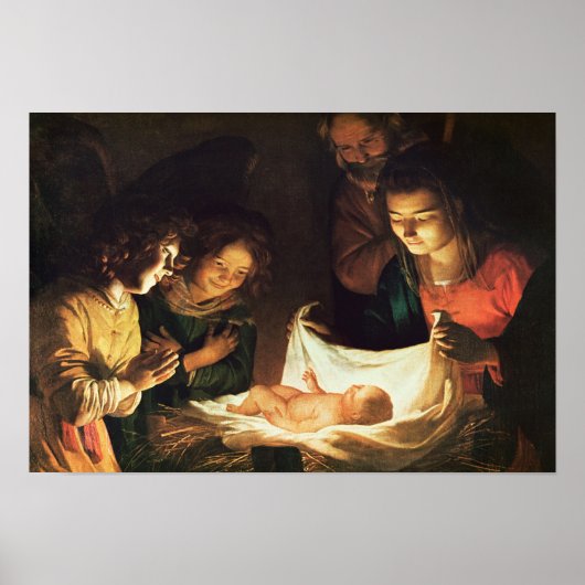 Poster Adoration du bébé, c.1620 (Devant)