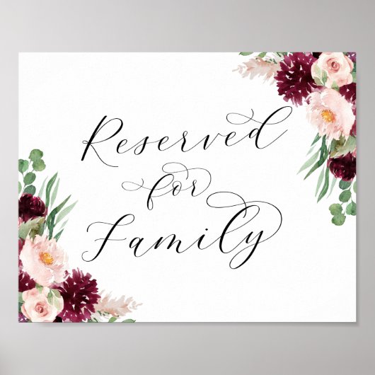 Poster Adore | Floral Réservé pour le Mariage de famille  (Devant)