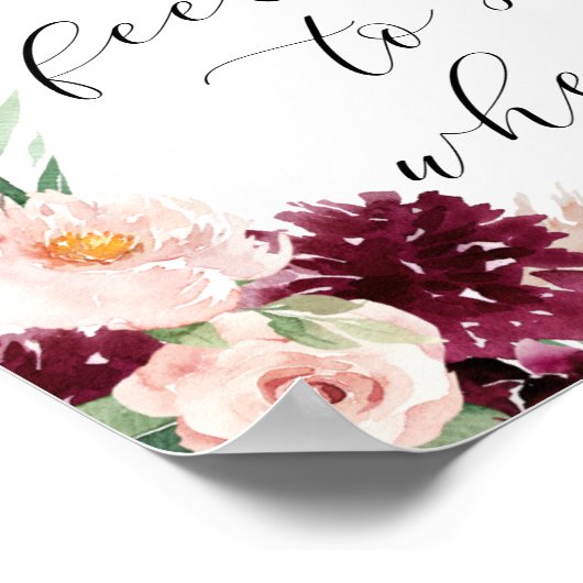 Poster Adore | Panneau de siège de la réception à script  (Coin)