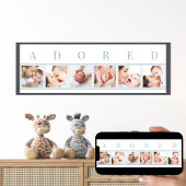 Poster ADORED 6 Photo Collage Bleu et Blanc Photo Bébé