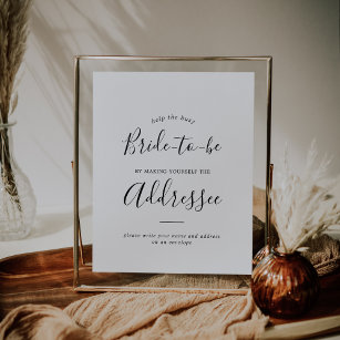 Poster Adresse de Fête des mariées minimaliste d'un panne
