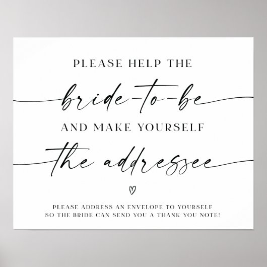 Poster Adresse de l'enveloppe du Mariage de Fête des mari (Devant)