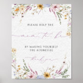 Poster Adresse du Baby shower Fleur sauvage Enveloppe (Devant)