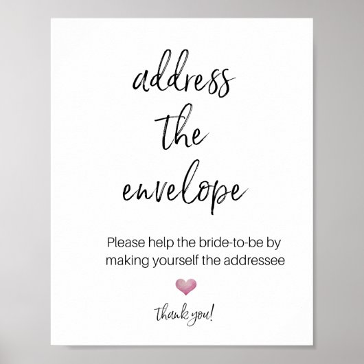 POSTER ADRESSEZ L'ENVELOPPE POUR L'AFFICHE DE DOUCHE (Devant)