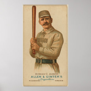 Poster Adrian C. Anson, bas de blanc de Chicago