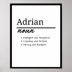 Poster Adrian, Garçon Nom Personnalisé Définition