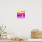 Poster Adrift, Abstrait Gold Violet Ocean (Cuisine)