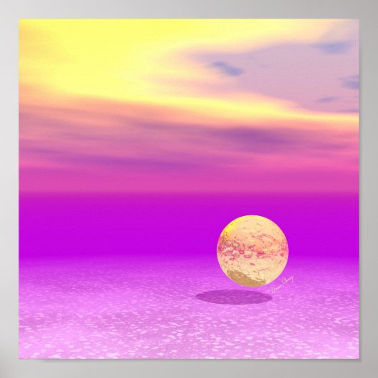 Poster Adrift, Abstrait Gold Violet Ocean (Devant)