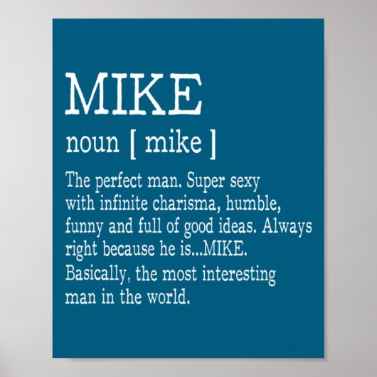 Poster Adult Definition First Name Mike Men Funny (Devant)
