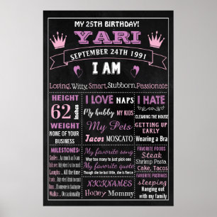 Poster Adulte 25e Anniversaire gâteau briseur panneau de
