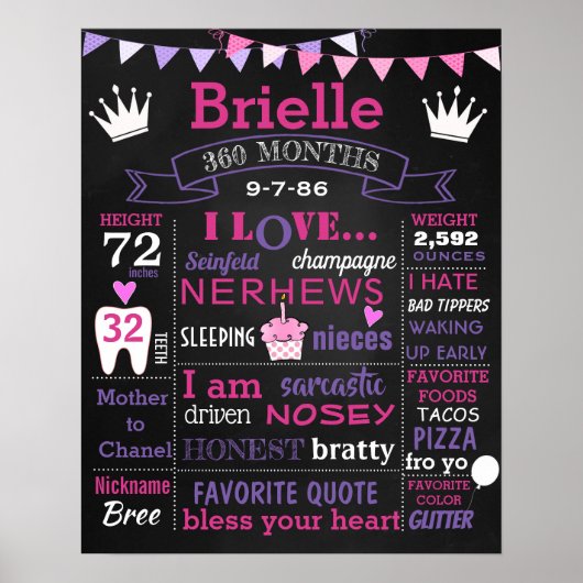 Poster Adulte 30e Anniversaire gâteau briseur panneau de  (Devant)