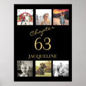 Poster Adulte Anniversaire 6 Photo Black Gold N'importe q (Devant)