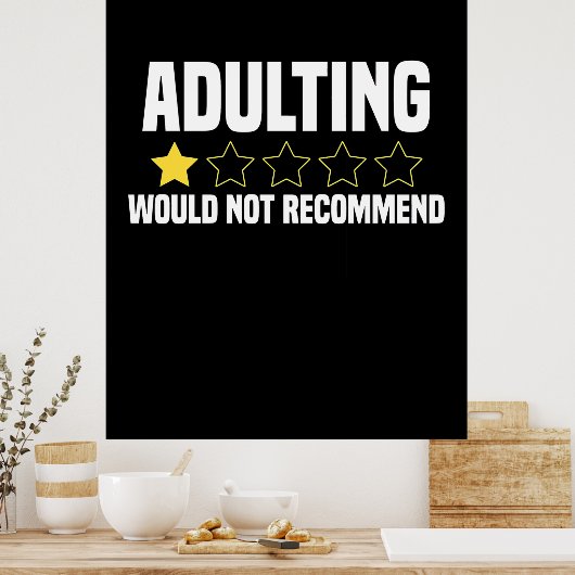 Poster Adulte surévalué (Cuisine)