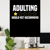 Poster Adulte surévalué (Bureau à domicile)