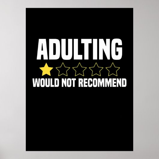 Poster Adulte surévalué (Devant)