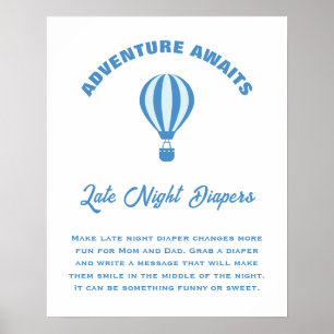 Poster Adventure Attend Baby shower Late Night Diapers