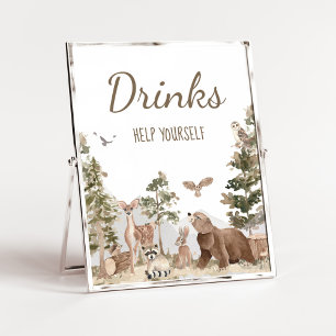Poster Adventure Attend Bois Animaux Boissons
