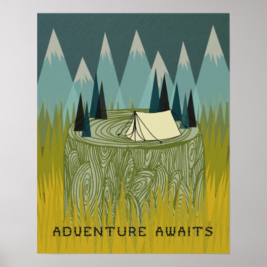 Poster Adventure Await - Boys Room Art Kids Design (Devant)