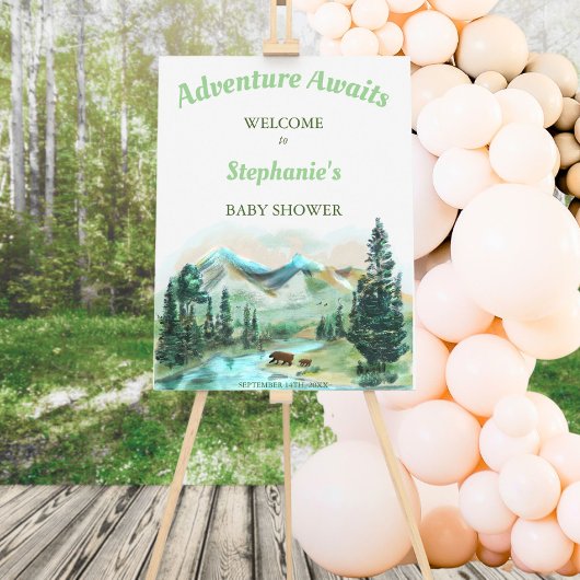 Poster Adventure Await Parc National Baby shower Bienvenu