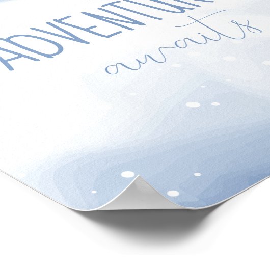 Poster Adventure Await Script Winter Nursery Décor (Coin)