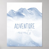 Poster Adventure Await Script Winter Nursery Décor (Devant)