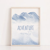 Poster Adventure Await Script Winter Nursery Décor