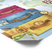 Poster Adventure Await Suitcases Fête de déménagement Adi (Coin)