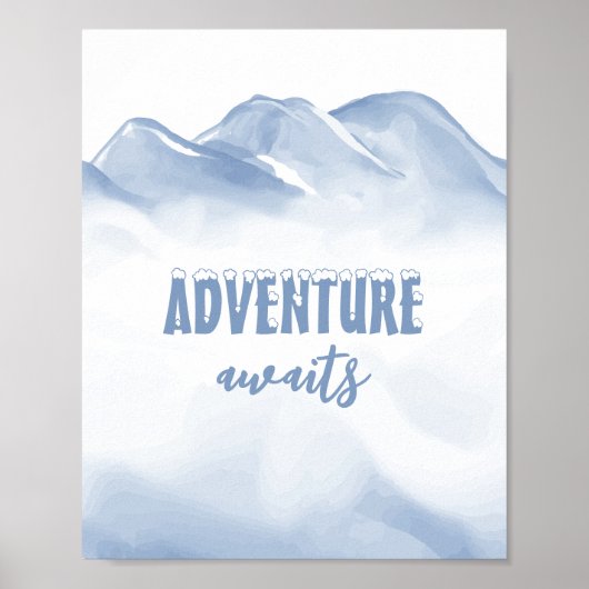 Poster Adventure Await Winter Nursery Décor (Devant)