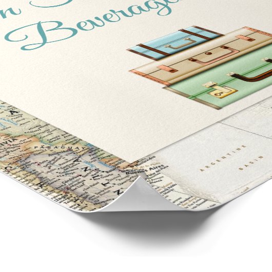 Poster Adventure Await World Travel Map Moderne (Coin)