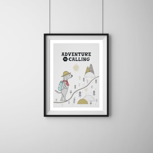 Poster Adventure Calling Cute Dog