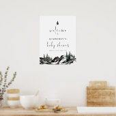 Poster Adventure Mountain Forest Baby shower Bienvenue (Cuisine)