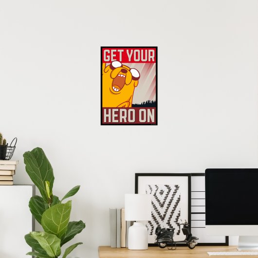 Poster Adventure Time | Jake "Get Your Hero On" (Bureau à domicile)